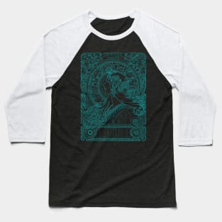 Copy of Alphonse Mucha Zodiac Blue Neon Baseball T-Shirt